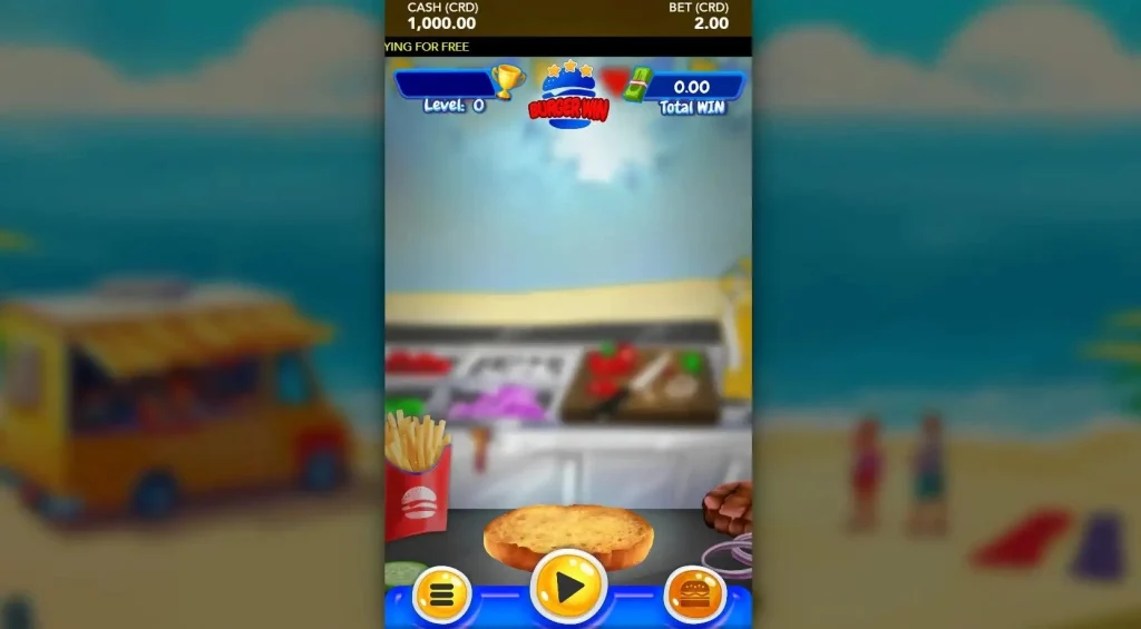 Burger Win app en el móvil